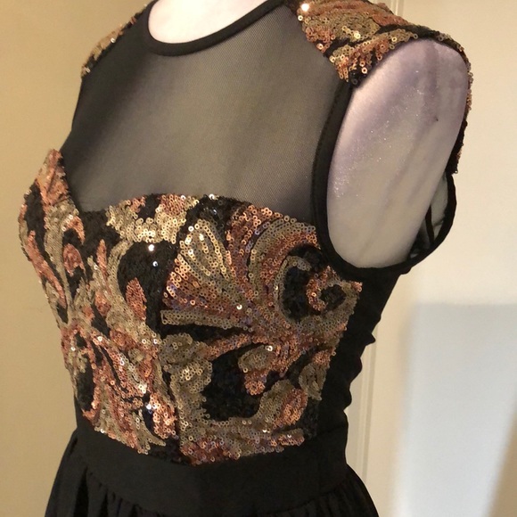 Fits 2-4 black skater chiffon sequins mini - Picture 4 of 12